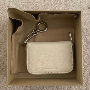Burberry Link Detail Leather Ziparound Wallet
